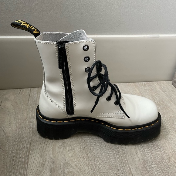 White Doc Martens Platform Jadon Boots - Picture 4 of 7